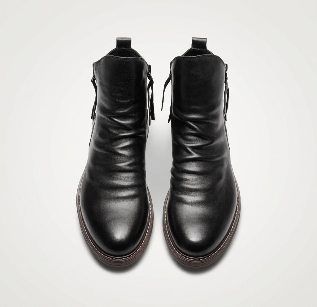 Men's Leather Slouch Ankle Boots