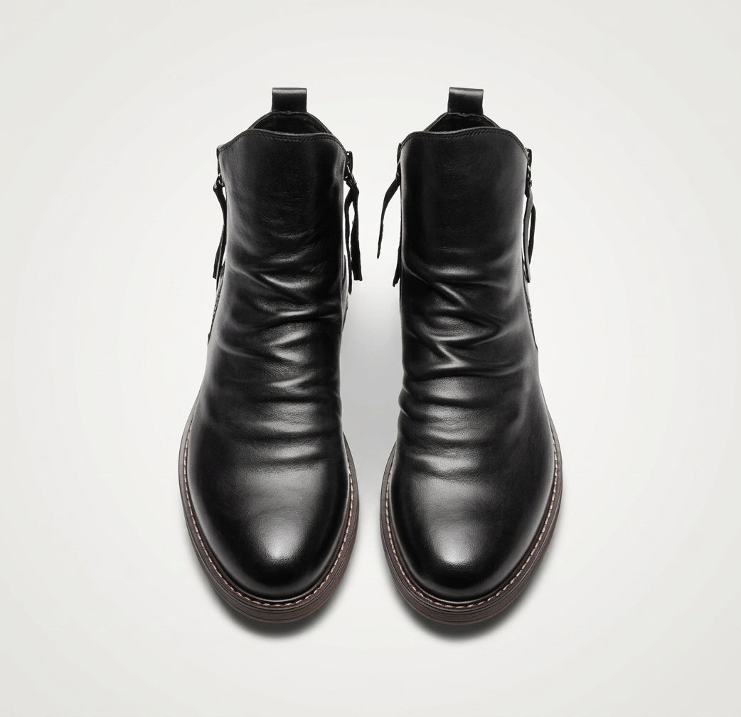 Men's Leather Slouch Ankle Boots