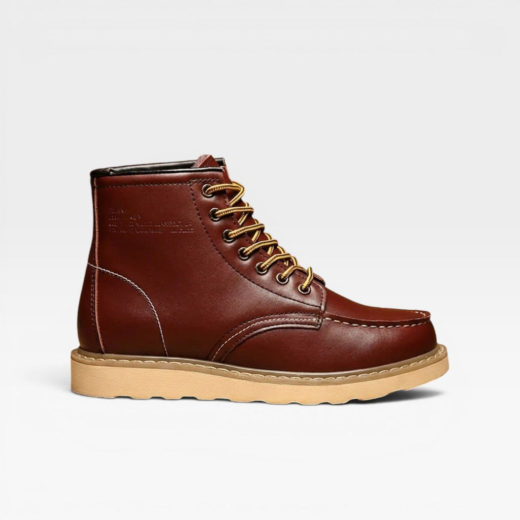 Men's Leather Moc Toe Boots