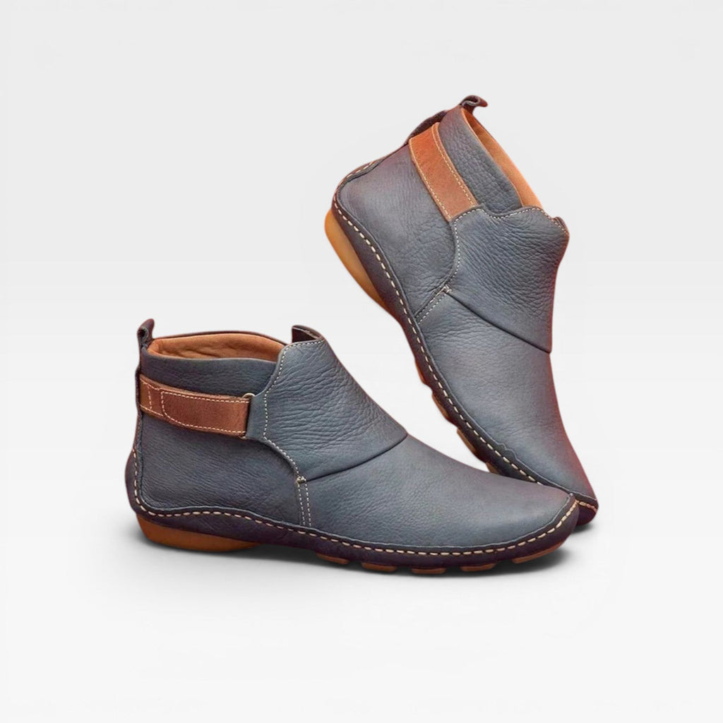 Women's Leather Ankle Boots – Cushioned Comfort Fall Booties
