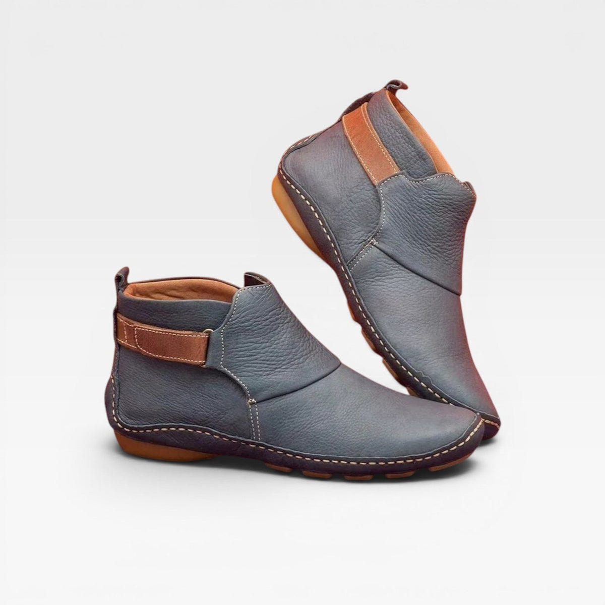 Women's Leather Ankle Boots – Cushioned Comfort Fall Booties