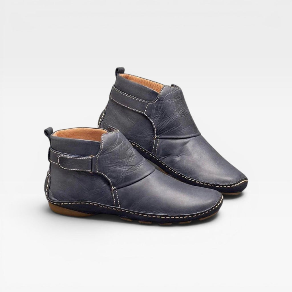Women's Leather Ankle Boots – Cushioned Comfort Fall Booties