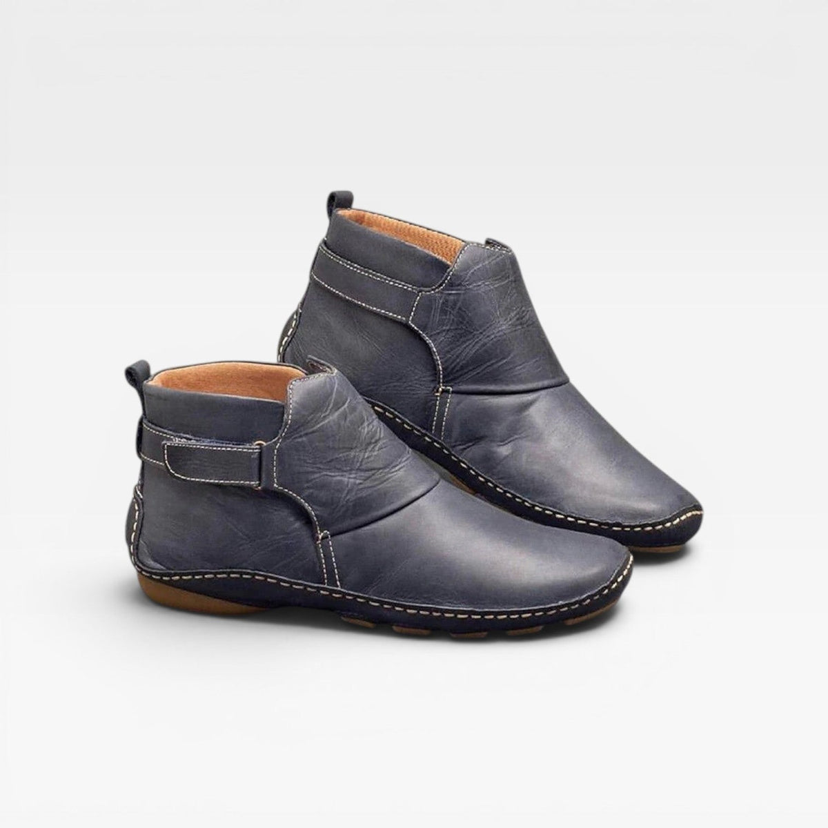 Women's Leather Ankle Boots – Cushioned Comfort Fall Booties