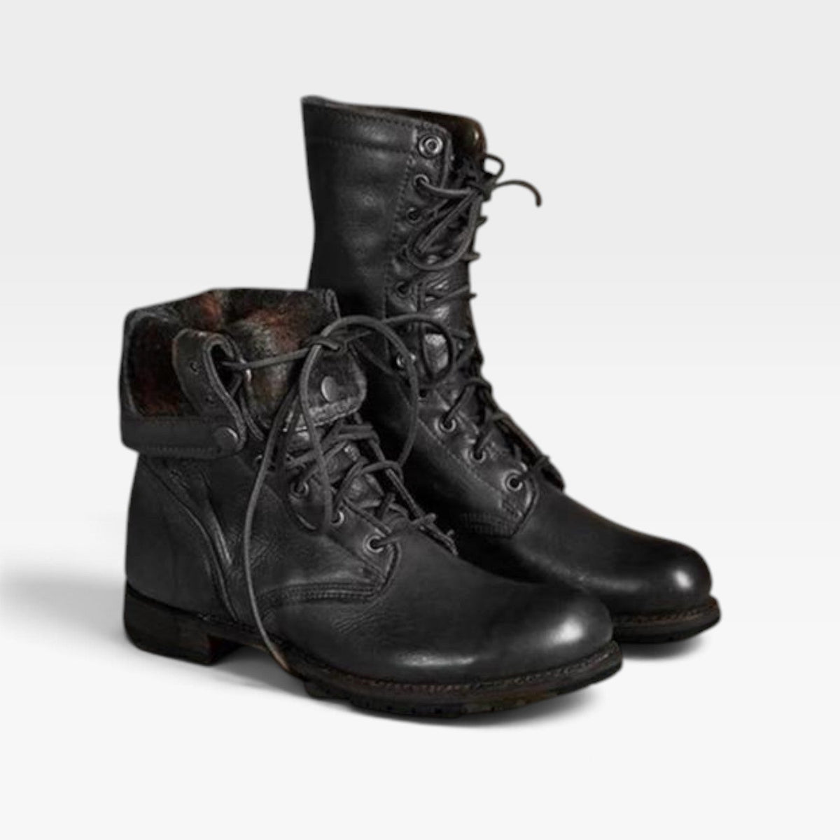 Women's Leather Lace-Up Combat Boots