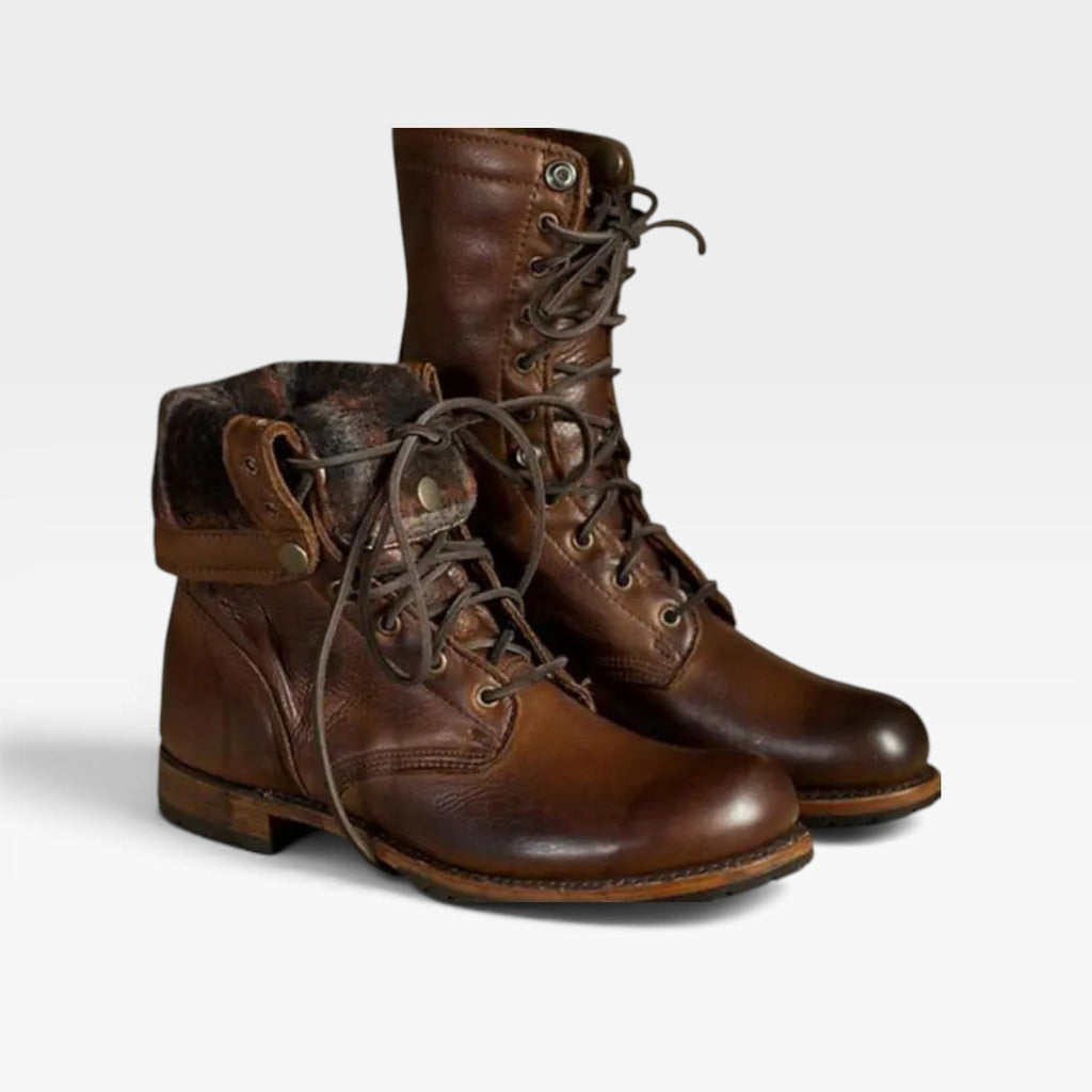 Women's Leather Lace-Up Combat Boots