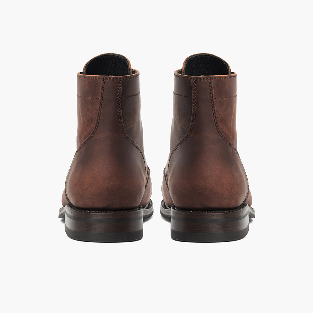 Men's Leather Cap Toe Ankle Boots
