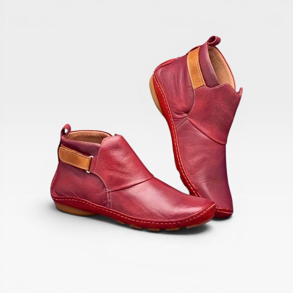 Women's Leather Ankle Boots – Cushioned Comfort Fall Booties