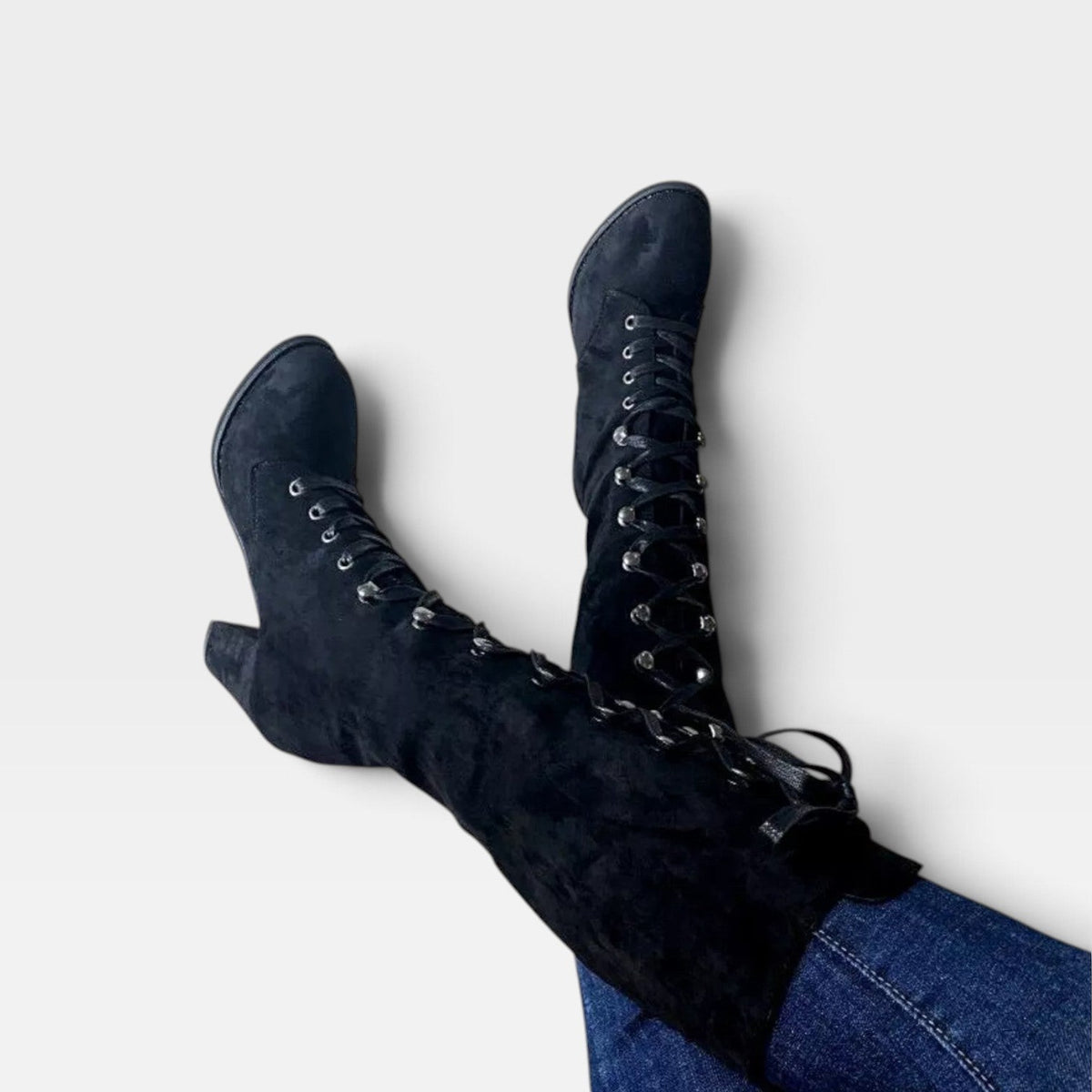 Women's Lace-Up Block Heel Boots