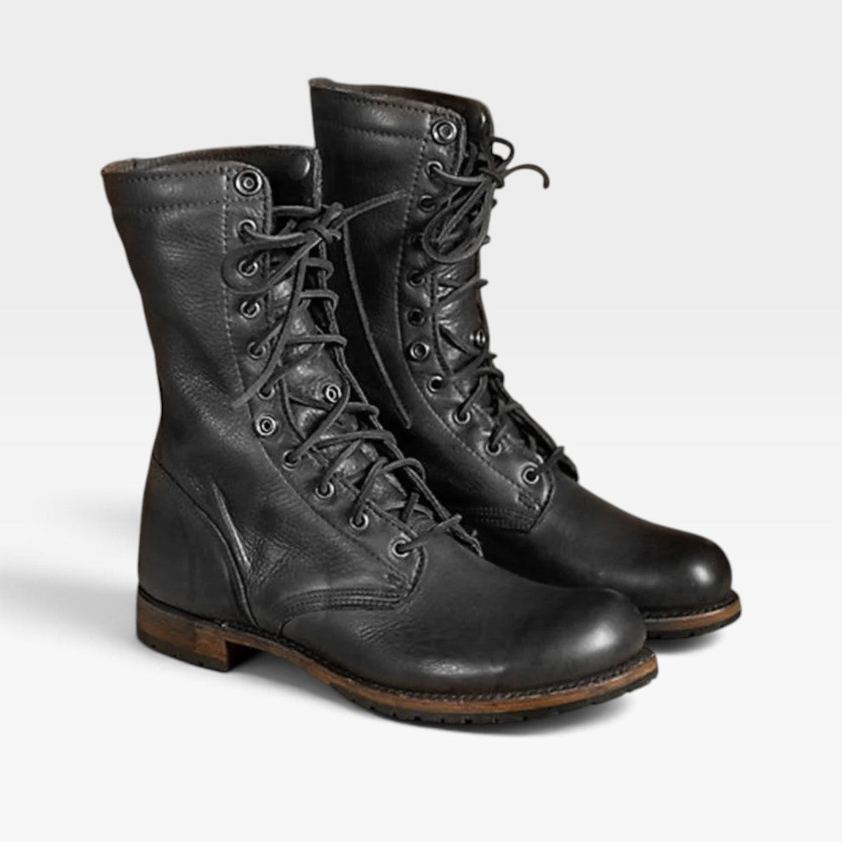Women's Leather Lace-Up Combat Boots