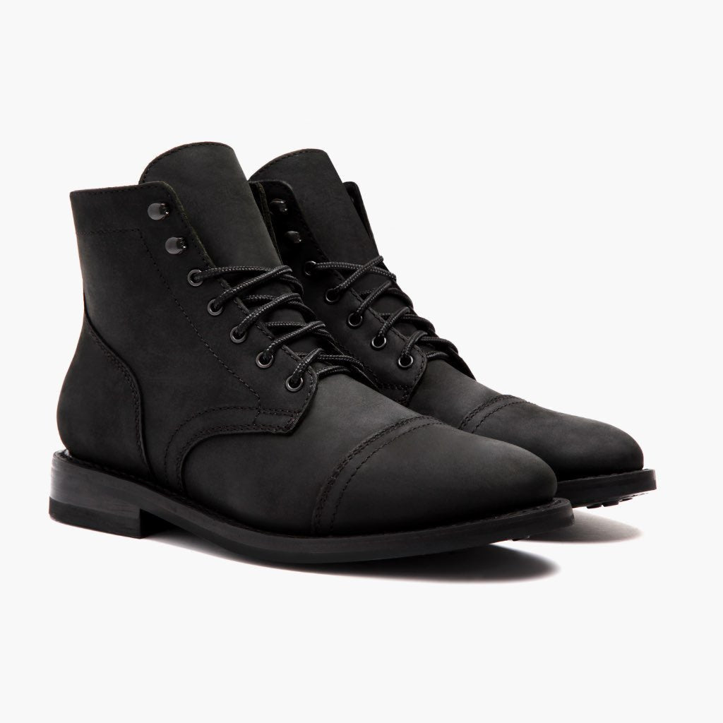 Men's Leather Cap Toe Boots