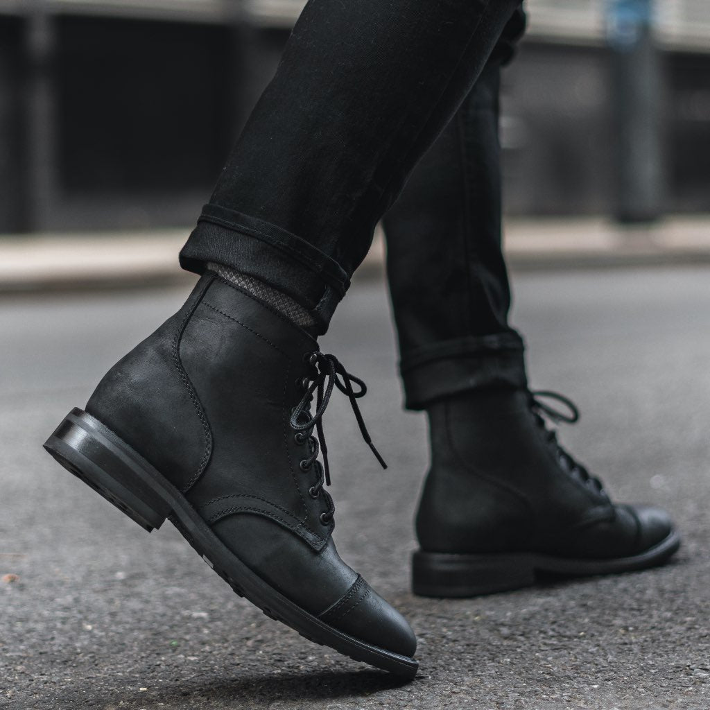 Men's Leather Cap Toe Boots