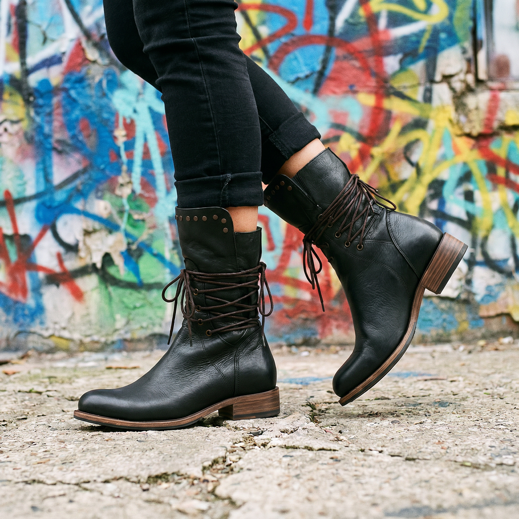 Women's Leather Calf Lace-Up Boots